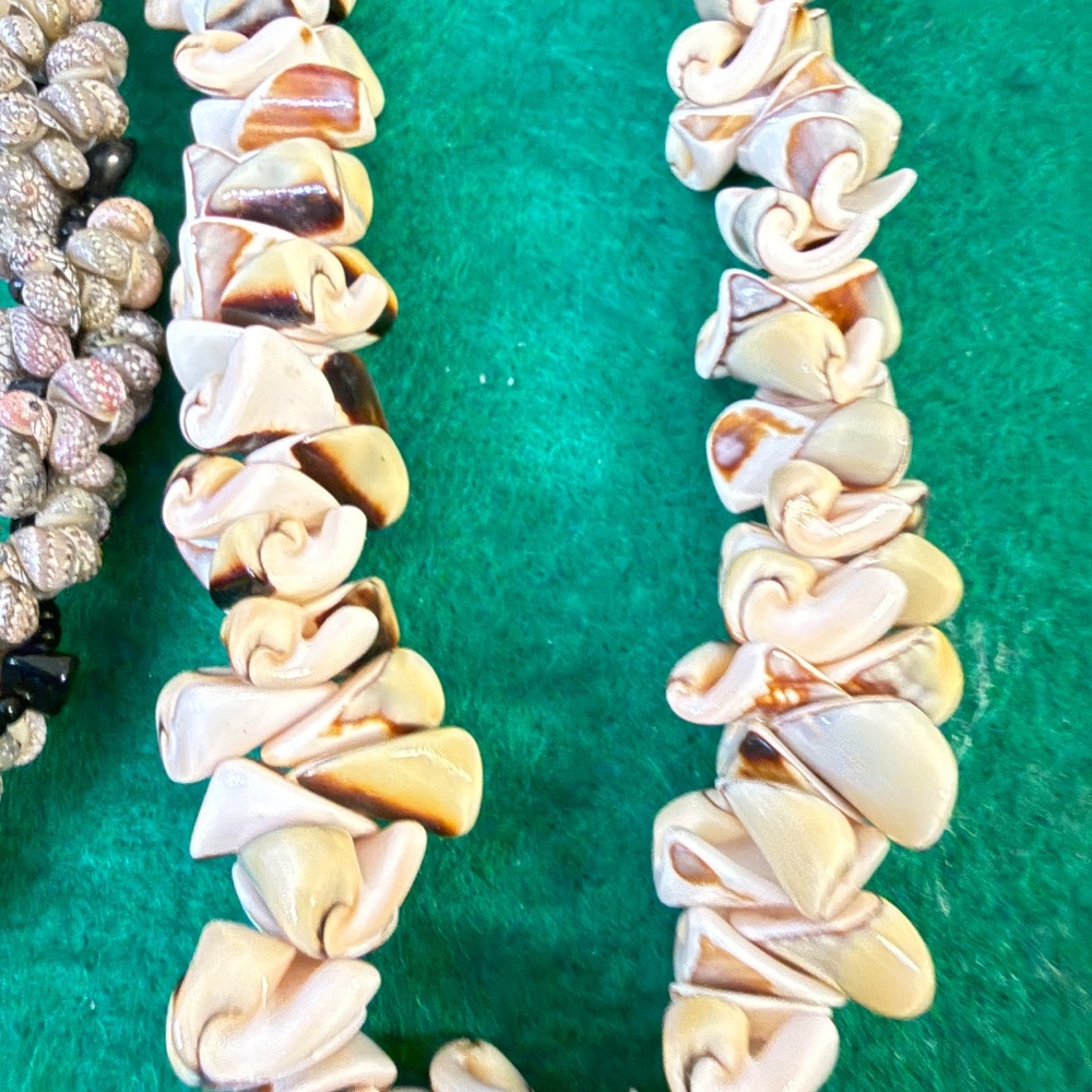 Shell and Bone Jewelry - 2 Necklaces and 1 Bracelet Neutral Tones - Picture 2 of 5